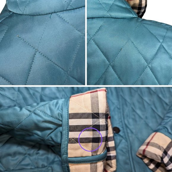 Burberry Women's XL 'Constance' Green Quilted Button Front Jacket - Picture 13 of 15